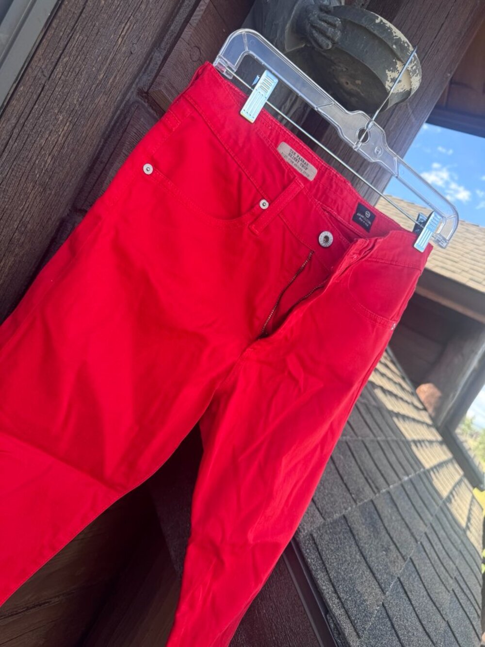 AG The Prima Skinny Crop Jeans Red Size 29